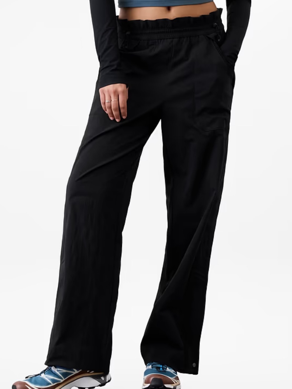 Athleta Trekkie High Rise Parachute Pant XXS Petite Black Style 681039